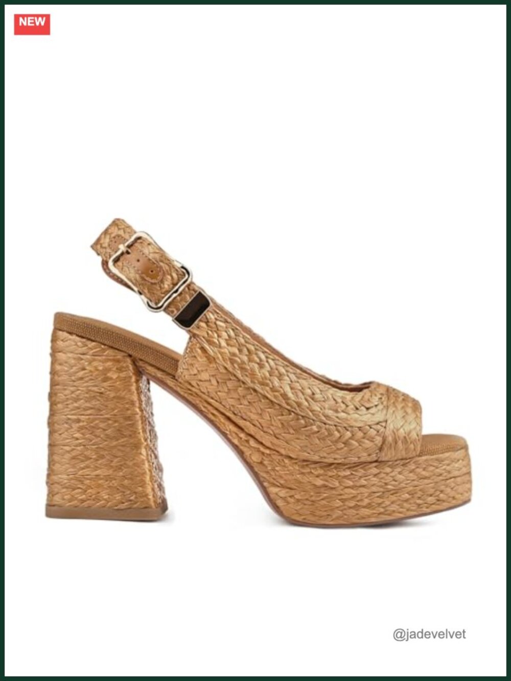 Women's Retro Woven Platform Sandals Chunky Block Heel 70s Slingback Summer